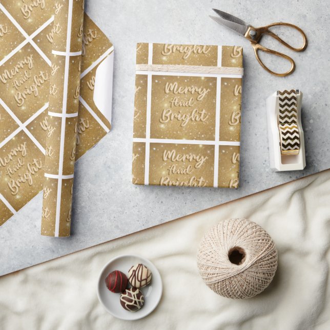 Elegant Christmas gold glitter Wrapping Paper (Crafts)