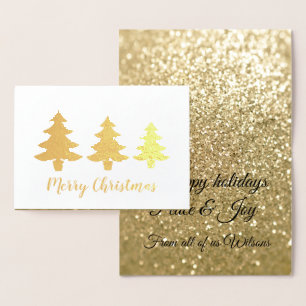 Elegant Christmas gold glittery sparkles Foil Card