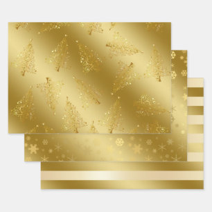 Elegant Christmas gold pattern Wrapping Paper Sheet