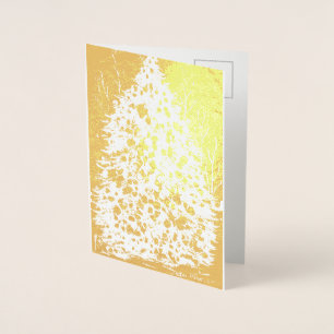 Elegant Christmas golden tree Foil Card