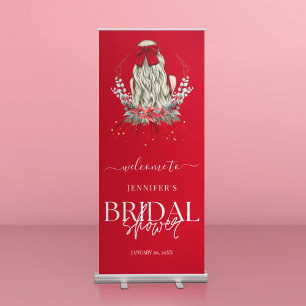 Elegant Christmas Gown Bridal Shower Modern Retractable Banner