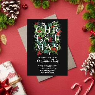Elegant CHRISTMAS Greenery Acrylic Invitations
