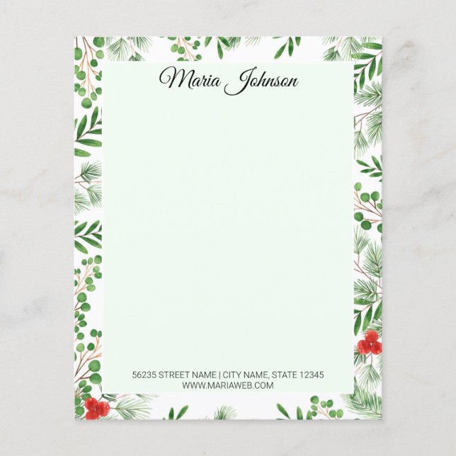 elegant christmas greenery business Stationery (Front)