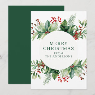 Elegant Christmas Greenery Holiday Card