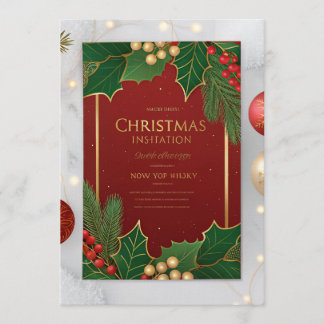 Elegant Christmas Greeting Cards – Red & Green Hol