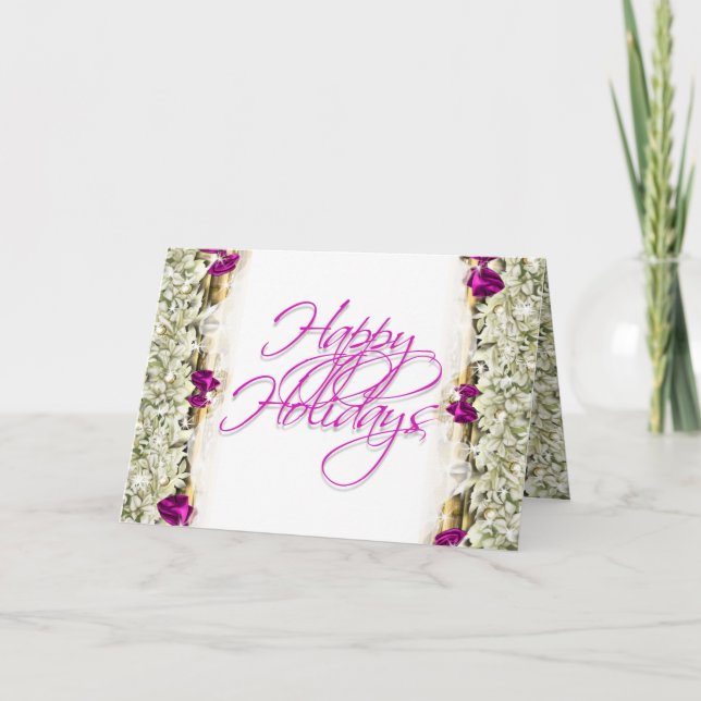 Elegant christmas greeting message blank holiday card (Front)