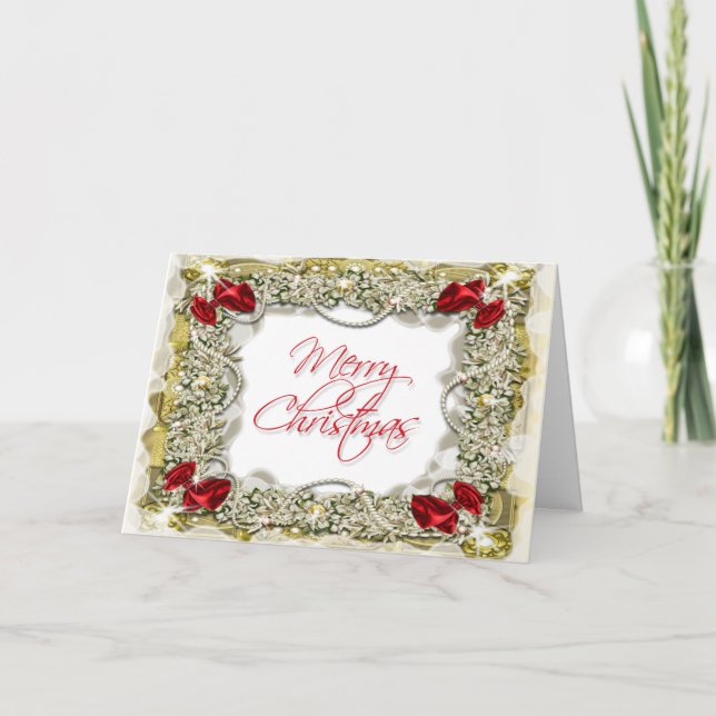 Elegant christmas greeting message holiday card (Front)