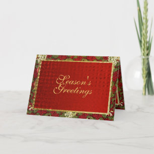Elegant Christmas greeting traditional xmas Holiday Card