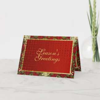 Elegant Christmas greeting traditional xmas Holiday Card