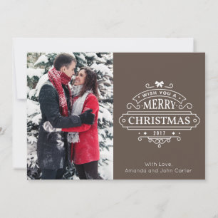 Elegant Christmas Greetings Vertical Photo Card