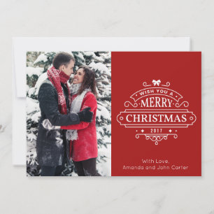 Elegant Christmas Greetings Vertical Photo Card
