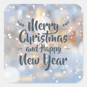 Elegant Christmas & Happy New Year   Sticker Seal