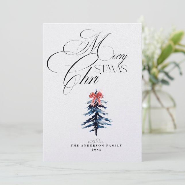 Elegant Christmas Holiday Card (Standing Front)