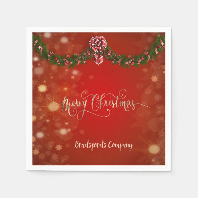 Elegant Christmas Holiday, Company Party Napkin (Front)