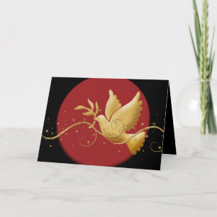 Elegant Christmas holiday dove peace Card