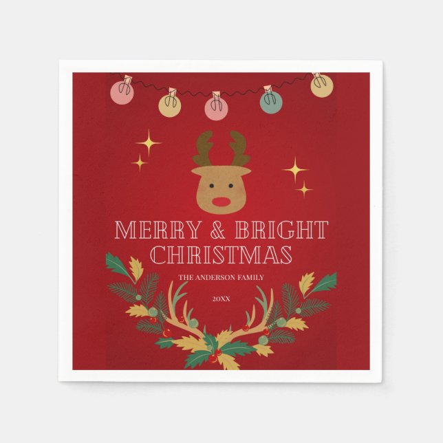 Elegant Christmas Holiday Napkin (Front)