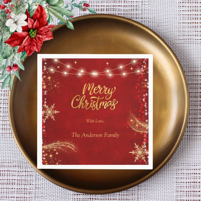 Elegant Christmas Holiday Party Red Napkin (Creator Uploaded)