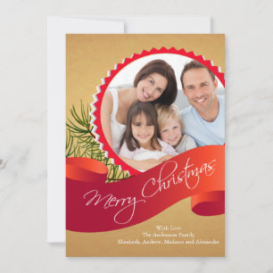 Elegant Christmas Holiday Photo Card
