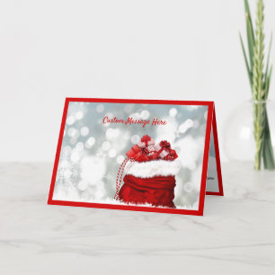 Elegant Christmas Holiday Santa Bag Presents Gifts Card