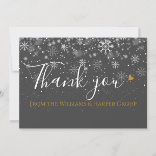Elegant Christmas Holiday Snowflakes Thank You