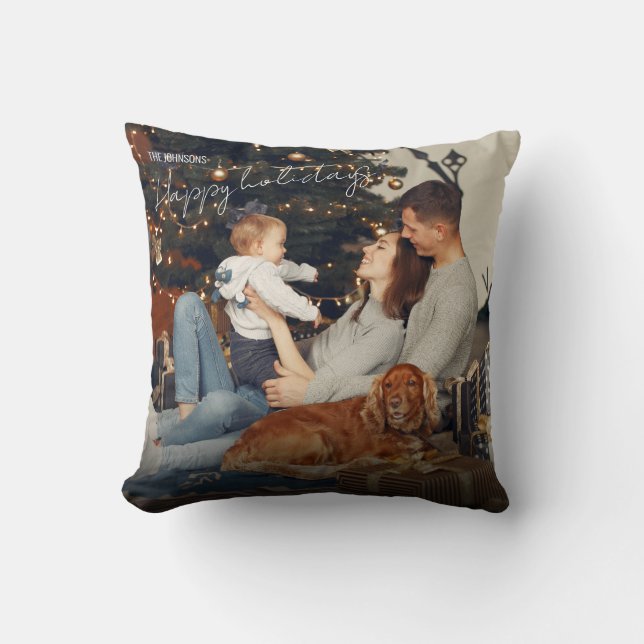 Elegant Christmas Holiday throw pillow  (Front)