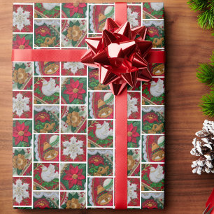 Elegant Christmas Holiday Traditional Colours Wrapping Paper