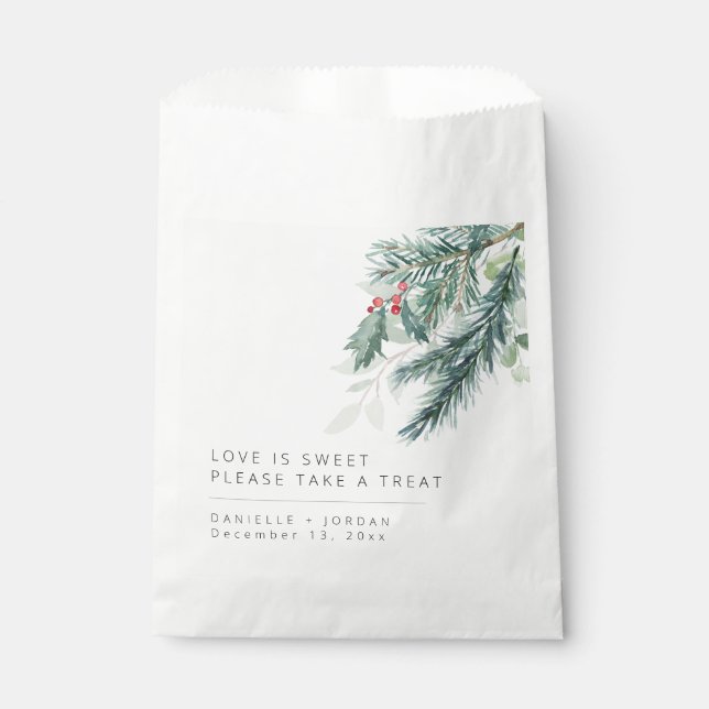 Elegant Christmas Holiday Wedding  Favour Bags (Front)