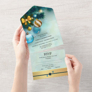 Elegant Christmas Holidays All In One Invitation