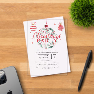 Elegant Christmas Holidays Party Acrylic Invitations