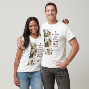 Elegant Christmas holidays Script Family 3 Photo T-Shirt