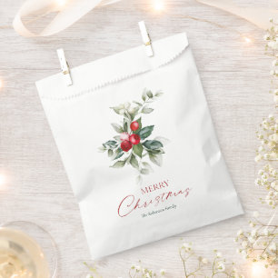 Elegant Christmas Holly Favour Bags