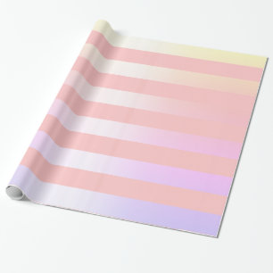 Elegant Christmas holographic & pink stripe Wrapping Paper