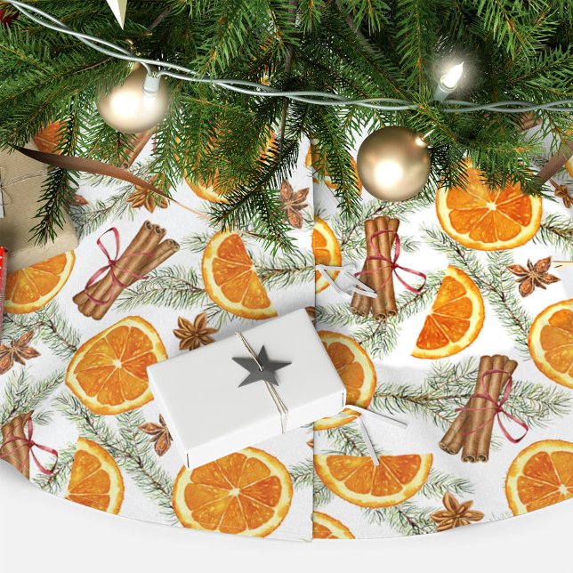 Elegant Christmas Home Citrus Spice Brushed Polyester Tree Skirt (Creator Uploaded)