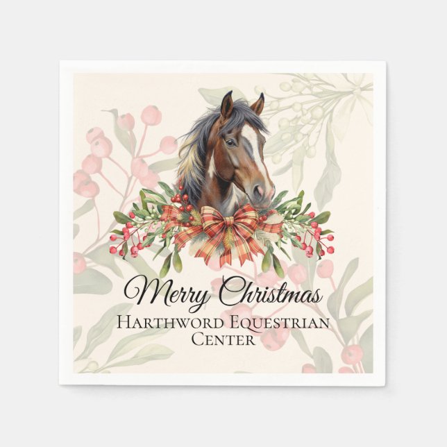 Elegant Christmas Horse Napkin (Front)