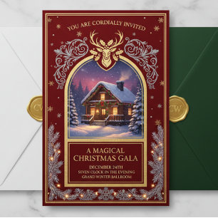 Elegant Christmas Invitation   Holiday Party Card 