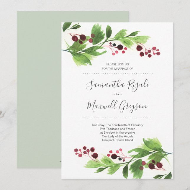 Elegant Christmas Invitations (Front/Back)
