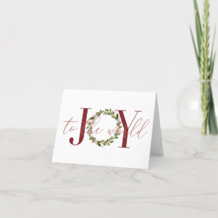 Elegant Christmas Joy to the World Holiday Wreath