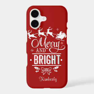 Elegant Christmas MERRY and BRIGHT Script Monogram