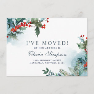 Elegant Christmas Mistletoe Moving Announcement
