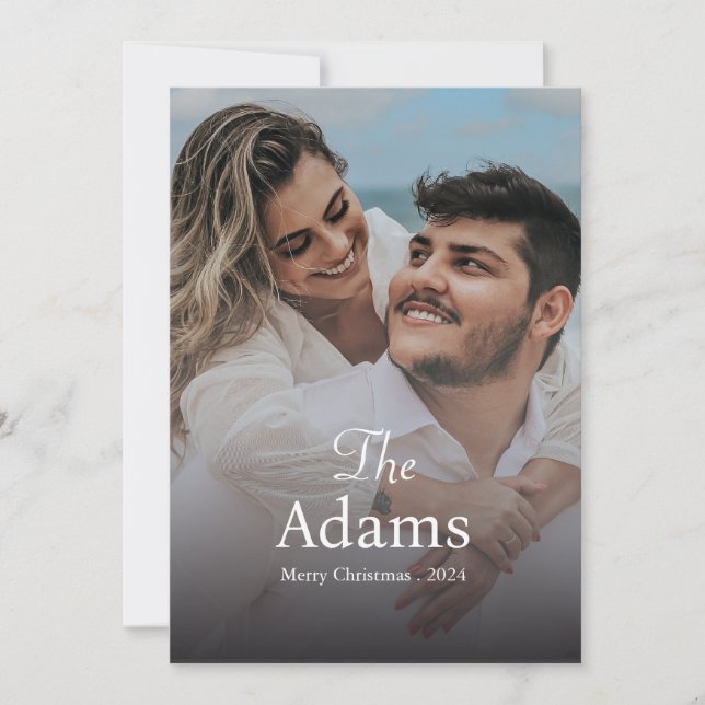 Elegant Christmas | Modern Trendy Fun Couple  Holiday Card (Front)