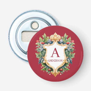 Elegant Christmas Monogram Letter Bottle Opener