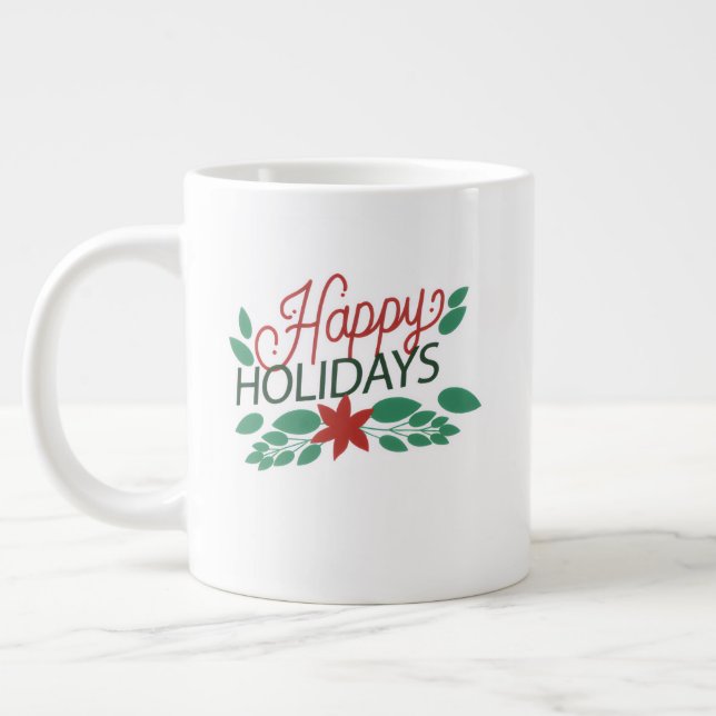 Elegant Christmas Mug – Classic Holiday Coffee & T (Left)