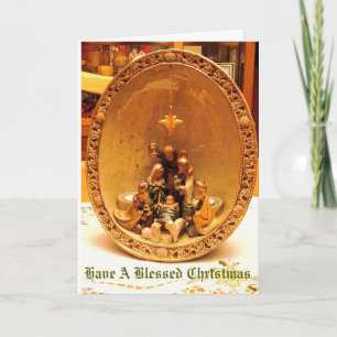 Elegant Christmas Nativity Scene (no verse) Holiday Card