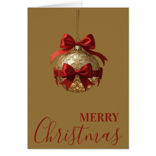 Elegant Christmas Ornament Beige and Red
