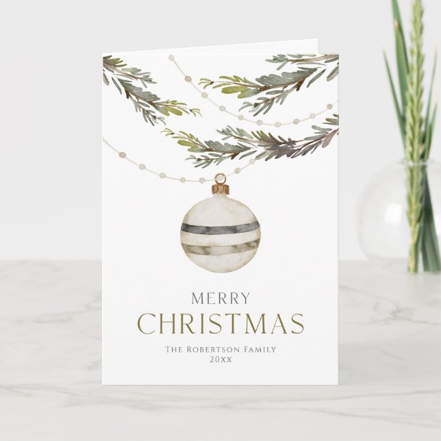  Elegant Christmas Ornament Card  (Front)