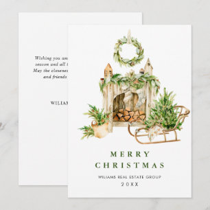 Elegant Christmas Ornament Corporate Greeting Holiday Card