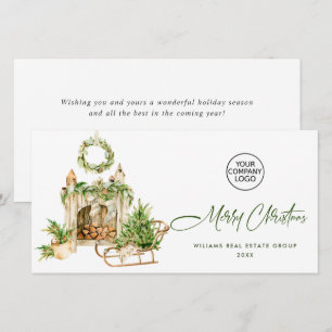 Elegant Christmas Ornament Corporate Greeting Holiday Card