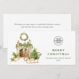 Elegant Christmas Ornament Corporate Greeting Holiday Card