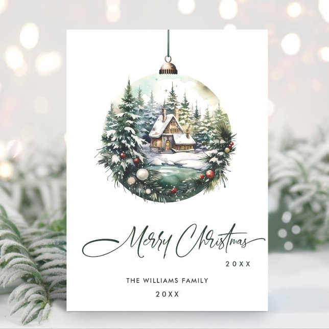 Elegant Christmas Ornament Corporate Greeting Holiday Card (Creator Uploaded)