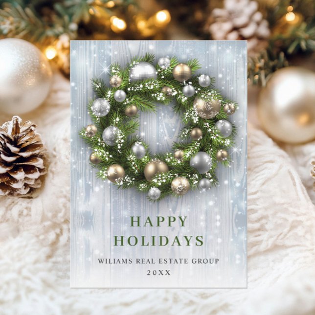 Elegant Christmas Ornament Corporate Greeting Holiday Card (Creator Uploaded)